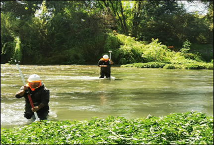 Topobatimetría en Río Claro